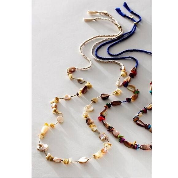 Free People Ariana Ost At The Market Necklace NWT Neutral Bohemian Beach Artisan - Picture 2 of 16